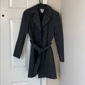 Overcoat black/blue stripes